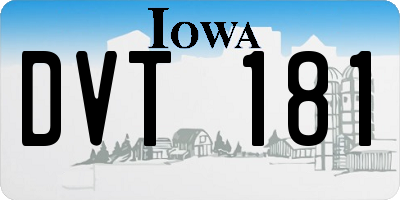 IA license plate DVT181
