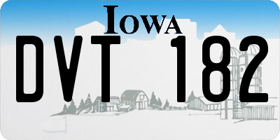 IA license plate DVT182
