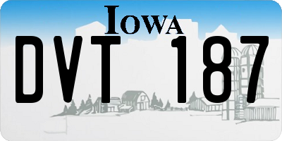 IA license plate DVT187