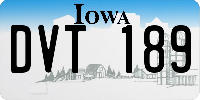 IA license plate DVT189