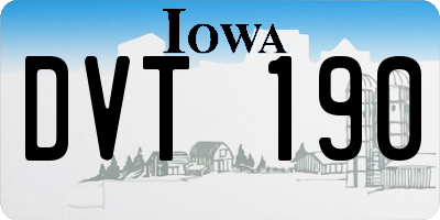 IA license plate DVT190