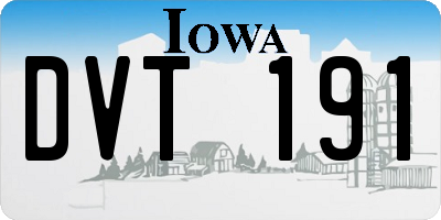 IA license plate DVT191