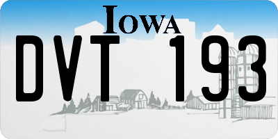 IA license plate DVT193