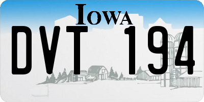IA license plate DVT194