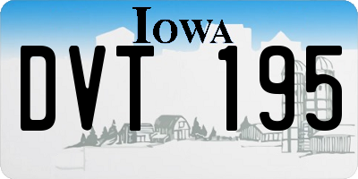 IA license plate DVT195