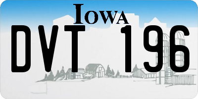 IA license plate DVT196