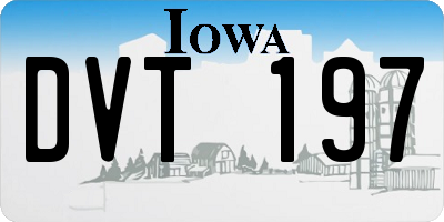 IA license plate DVT197