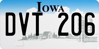 IA license plate DVT206