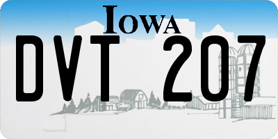 IA license plate DVT207