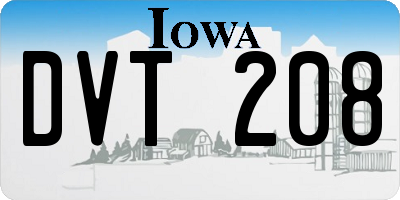 IA license plate DVT208