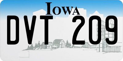 IA license plate DVT209