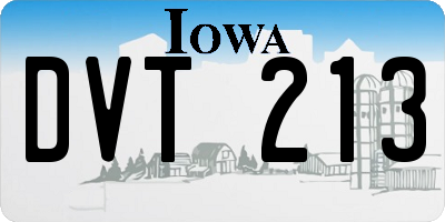 IA license plate DVT213