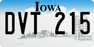 IA license plate DVT215