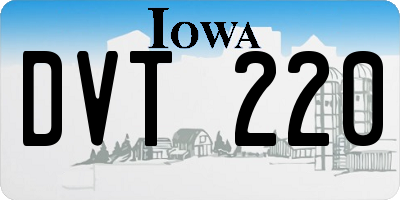 IA license plate DVT220