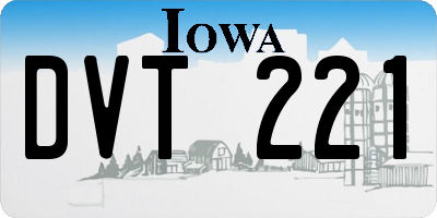IA license plate DVT221