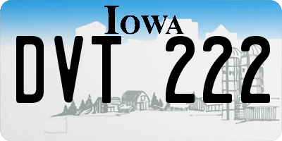 IA license plate DVT222