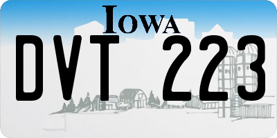 IA license plate DVT223