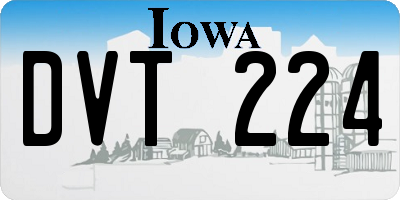 IA license plate DVT224