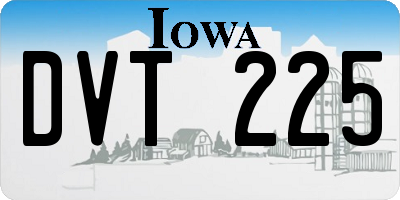 IA license plate DVT225