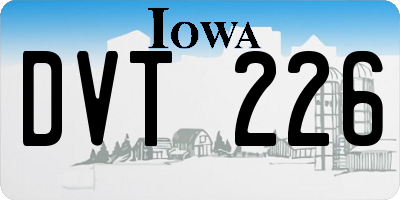 IA license plate DVT226