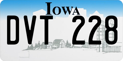 IA license plate DVT228