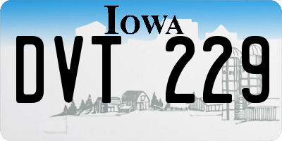 IA license plate DVT229