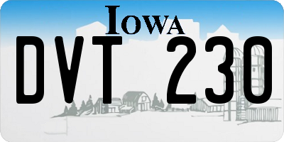 IA license plate DVT230