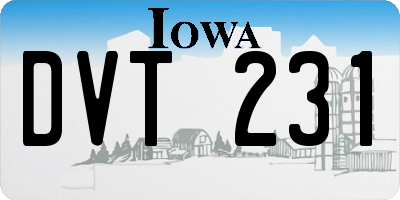 IA license plate DVT231