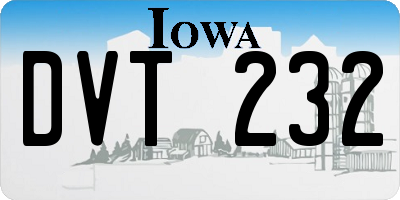 IA license plate DVT232