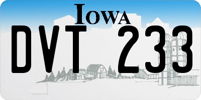 IA license plate DVT233