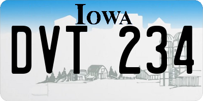 IA license plate DVT234