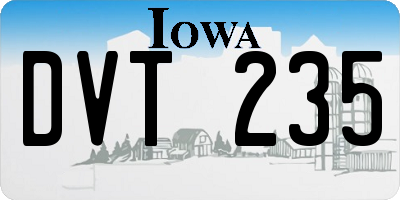 IA license plate DVT235