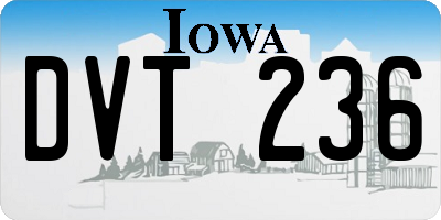 IA license plate DVT236