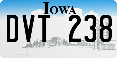IA license plate DVT238