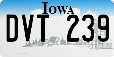 IA license plate DVT239