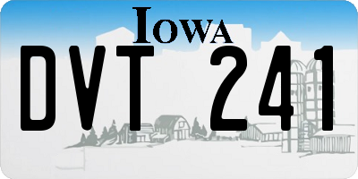 IA license plate DVT241