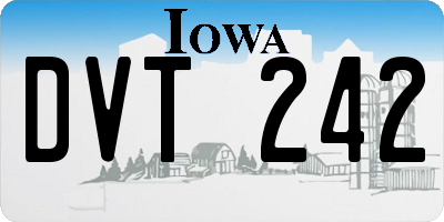 IA license plate DVT242