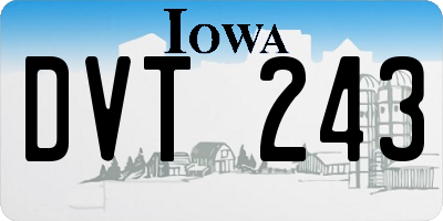 IA license plate DVT243