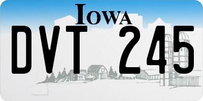 IA license plate DVT245