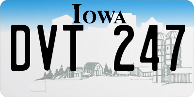 IA license plate DVT247