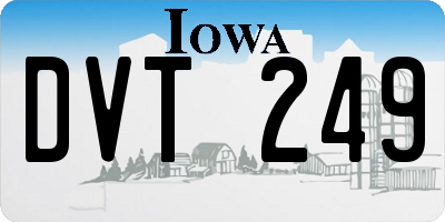 IA license plate DVT249