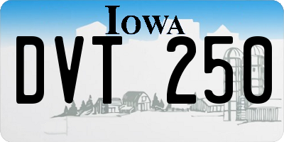 IA license plate DVT250