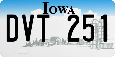 IA license plate DVT251