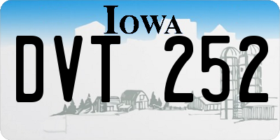 IA license plate DVT252