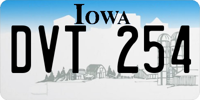 IA license plate DVT254