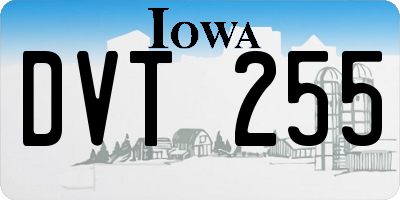 IA license plate DVT255