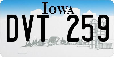 IA license plate DVT259