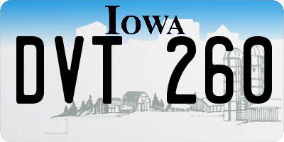 IA license plate DVT260