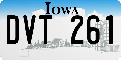 IA license plate DVT261