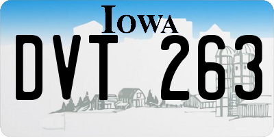 IA license plate DVT263
